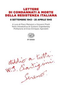 Copertina del libro Lettere di condannati a morte della Resistenza italiana. 8 settembre 1943-25 aprile 1945